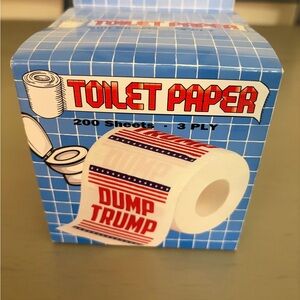 Novelty Toilet Paper - White with Red and Blue “Dump Trump” Design